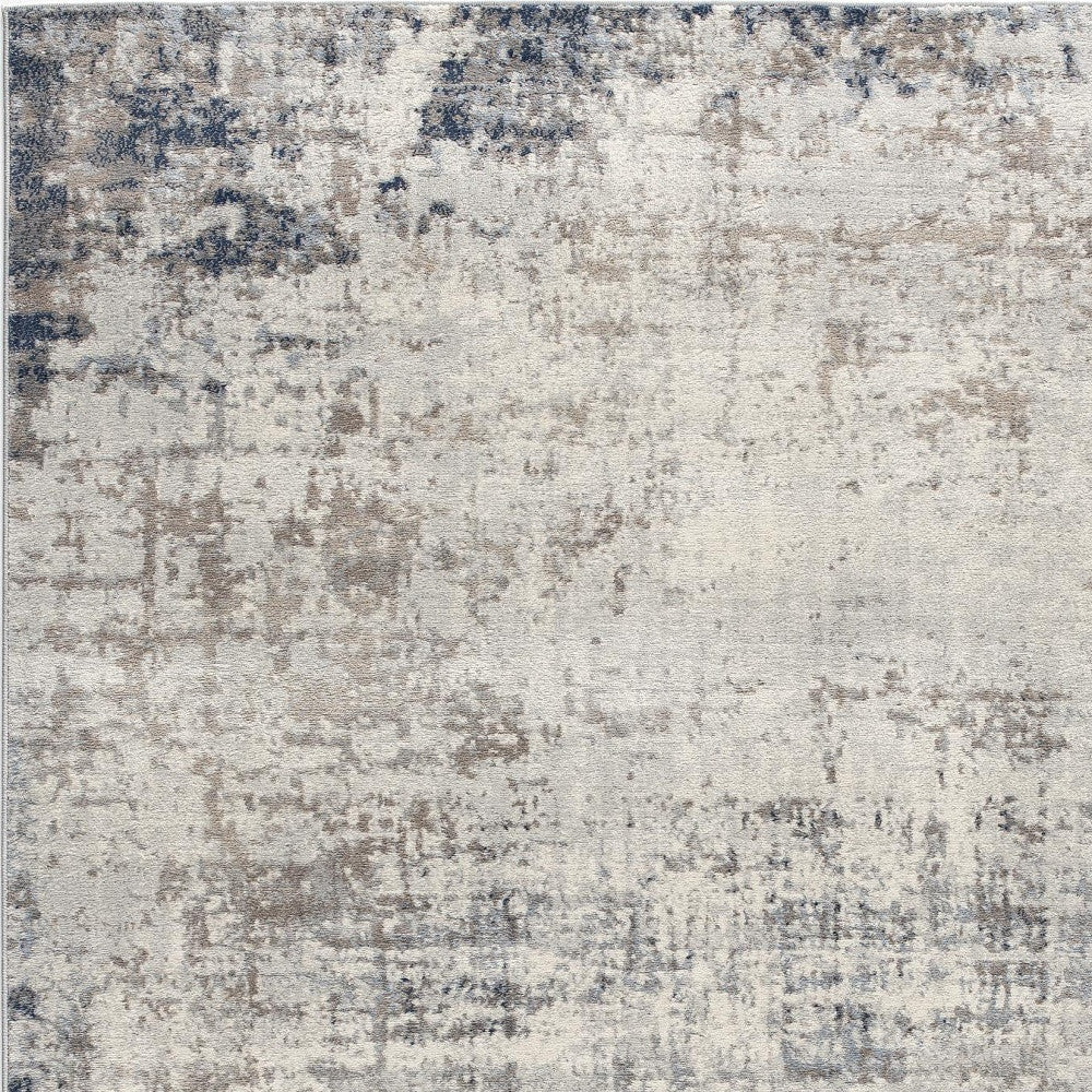 2' X 6' Navy Blue Distressed Striations Area Rug