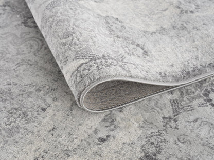 2' X 3' Gray Distressed Trellis Pattern Scatter Rug