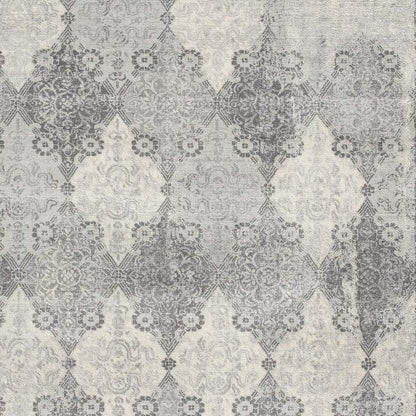 4' X 6' Gray Distressed Trellis Pattern Area Rug