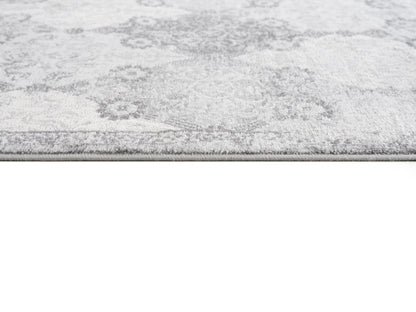 8' X 11' Gray Distressed Trellis Pattern Area Rug