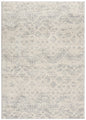 2' X 5' Ivory and Gray Ikat Power Loom Distressed Area Rug
