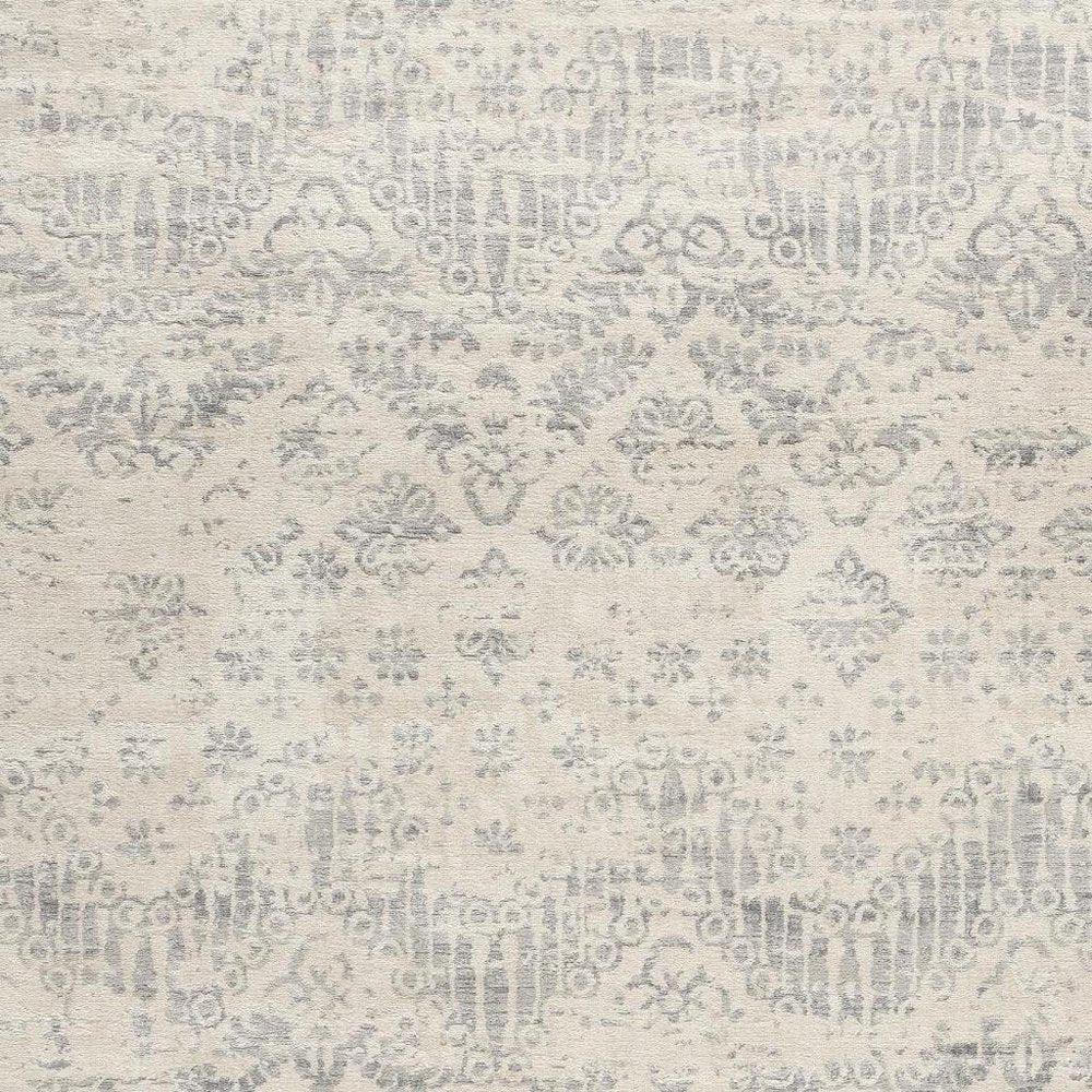 4' X 6' Ivory Distressed Ikat Pattern Area Rug