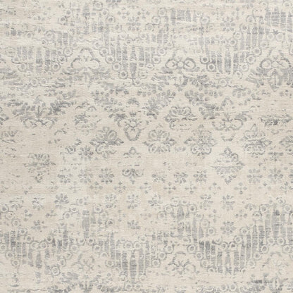 2' X 8' Ivory Distressed Ikat Pattern Runner Rug