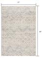 2' X 8' Ivory Distressed Ikat Pattern Runner Rug