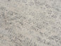2' X 5' Ivory and Gray Ikat Power Loom Distressed Area Rug