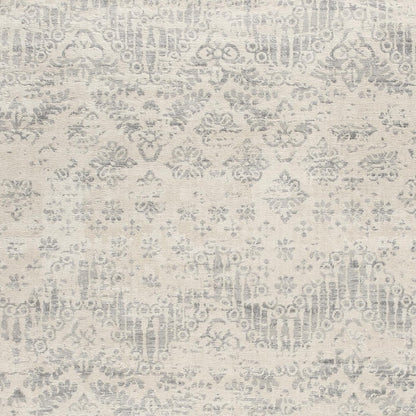 2' X 8' Ivory Distressed Ikat Pattern Runner Rug