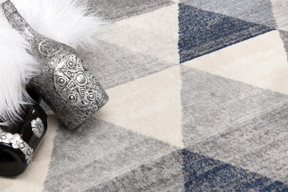 2' X 3' Navy Blue Geometric Diamond Scatter Rug