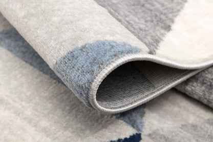 8' X 11' Navy Blue Geometric Diamond Area Rug