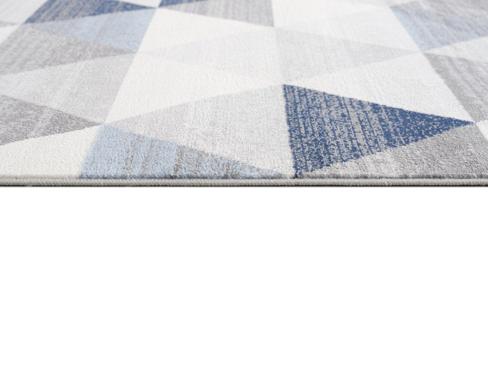 2' X 8' Navy Blue Geometric Diamond Runner Rug