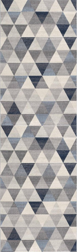 4' X 6' Navy Blue Geometric Diamond Area Rug