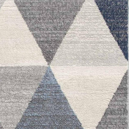 4' X 6' Navy Blue Geometric Diamond Area Rug