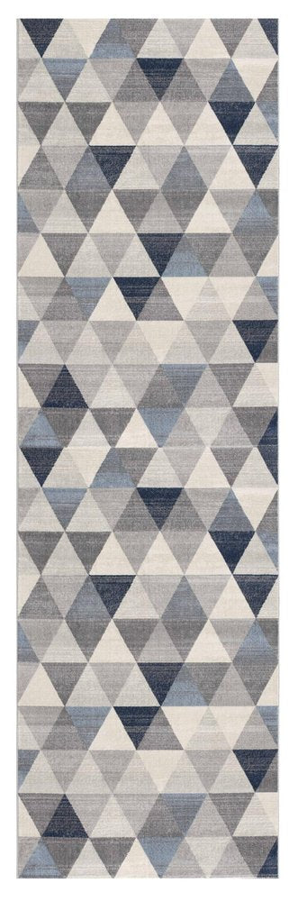 2' X 3' Navy Blue Geometric Diamond Scatter Rug