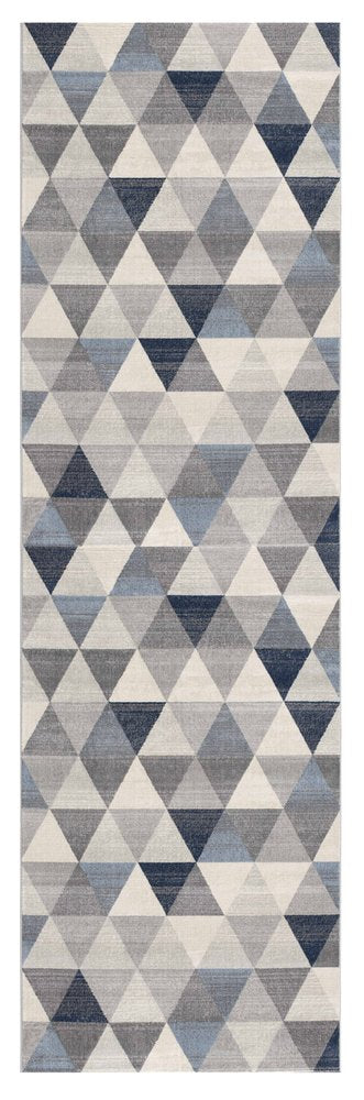 8' X 11' Navy Blue Geometric Diamond Area Rug