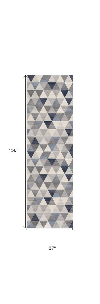 2' X 3' Navy Blue Geometric Diamond Scatter Rug