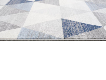 5' X 8' Navy Blue Geometric Diamond Area Rug