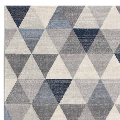 5' X 8' Navy Blue Geometric Diamond Area Rug