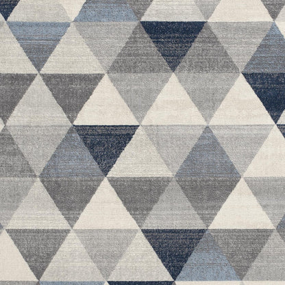 5' X 8' Navy Blue Geometric Diamond Area Rug