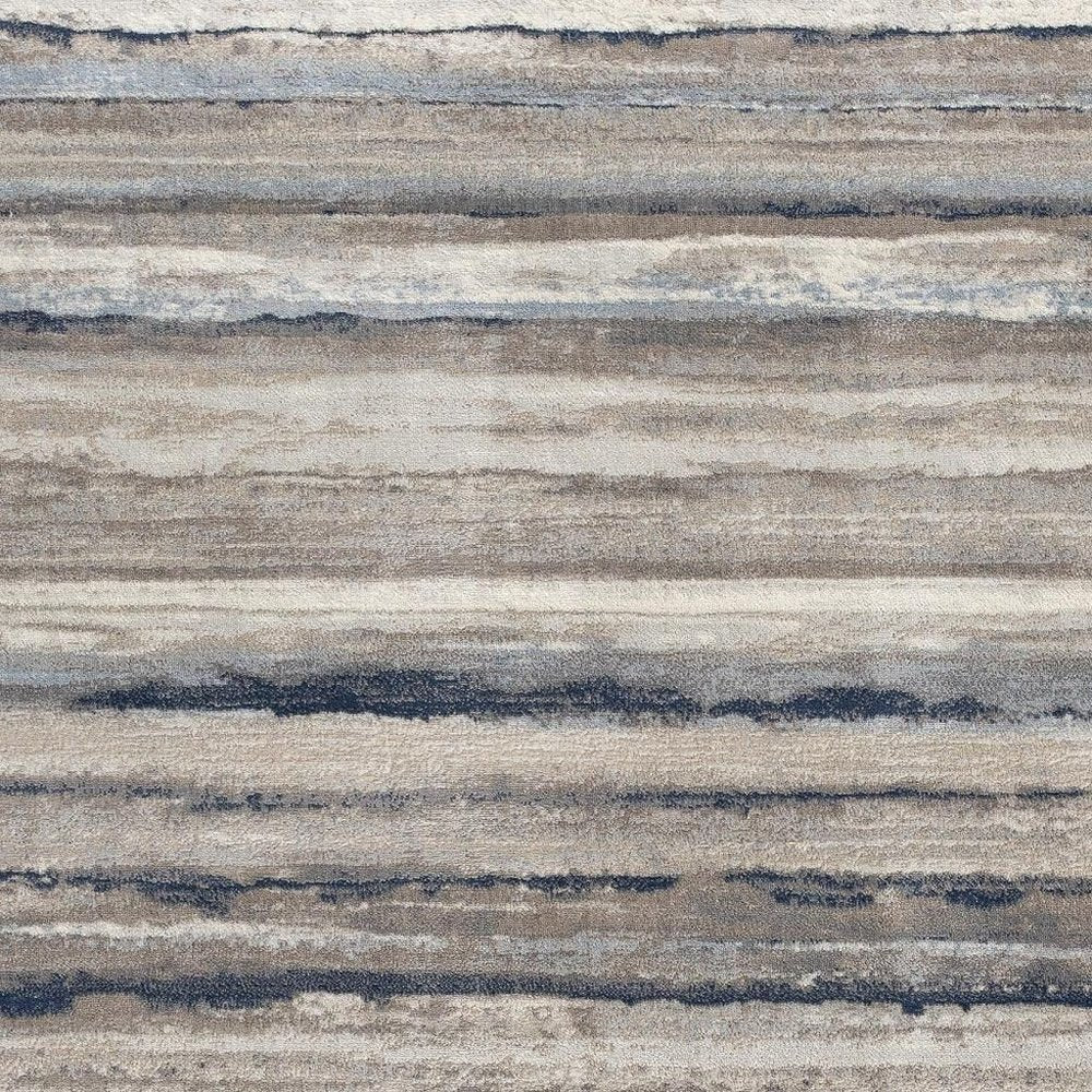 2' X 3' Blue And Beige Distressed Stripes Scatter Rug
