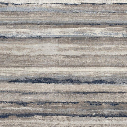 2' X 3' Blue And Beige Distressed Stripes Scatter Rug