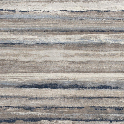 2' X 3' Blue And Beige Distressed Stripes Scatter Rug