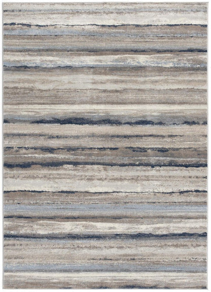 2' X 5' Blue Striped Area Rug