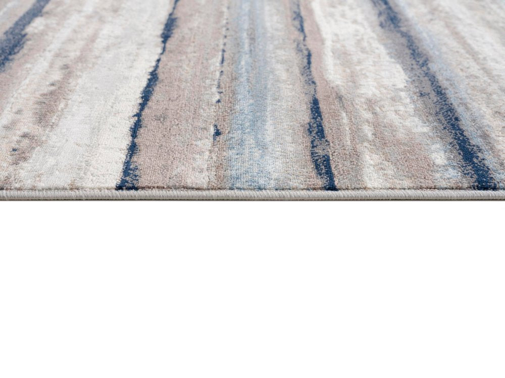 2' X 5' Blue Striped Area Rug