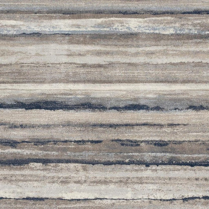 2' X 3' Blue And Beige Distressed Stripes Scatter Rug