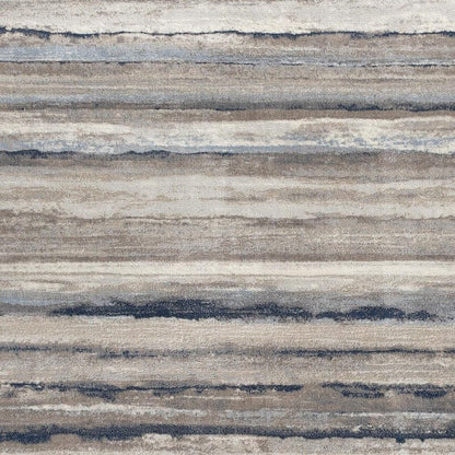 2' X 3' Blue And Beige Distressed Stripes Scatter Rug