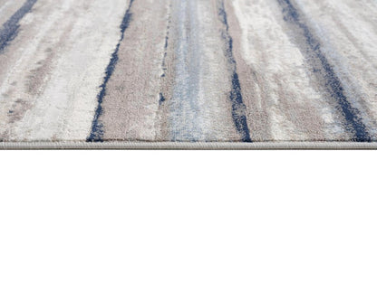 2' X 5' Blue Striped Area Rug