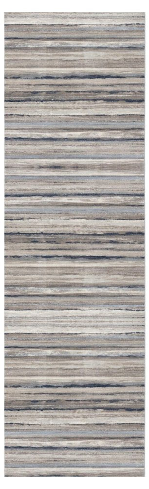 2' X 5' Blue Striped Area Rug