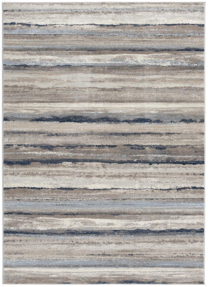 2' X 5' Blue Striped Area Rug