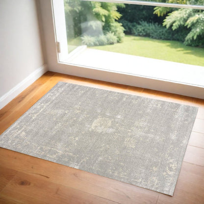 5' X 8' Modern Gray Distressed Area Rug