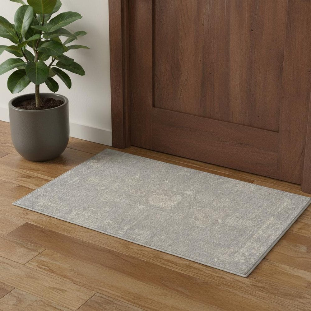5' X 8' Modern Gray Distressed Area Rug