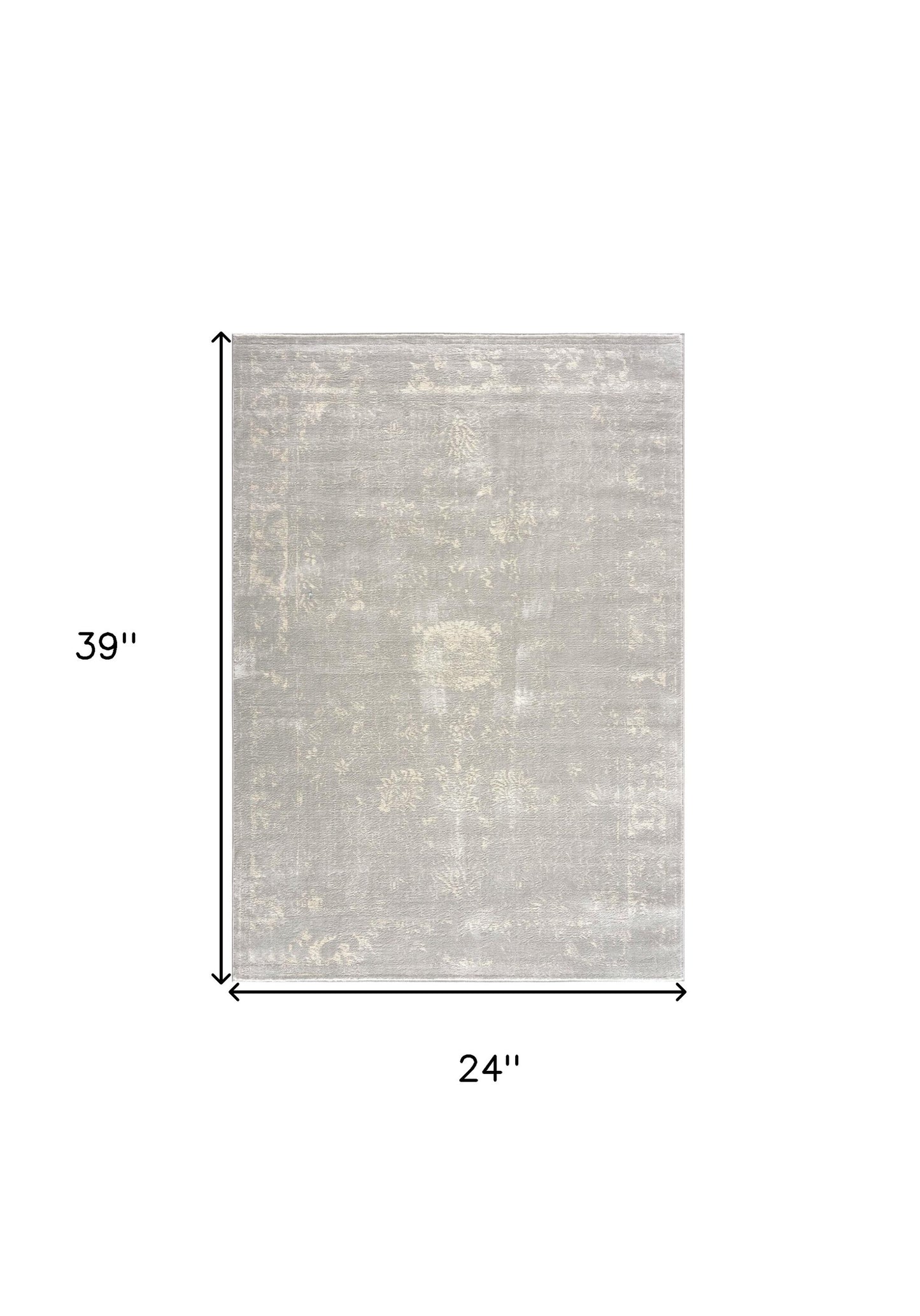 2' X 3' Modern Gray Distressed Scatter Rug