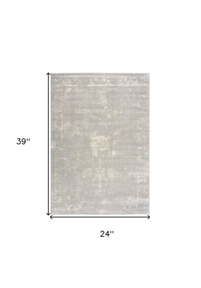 8' X 11' Modern Gray Distressed Area Rug