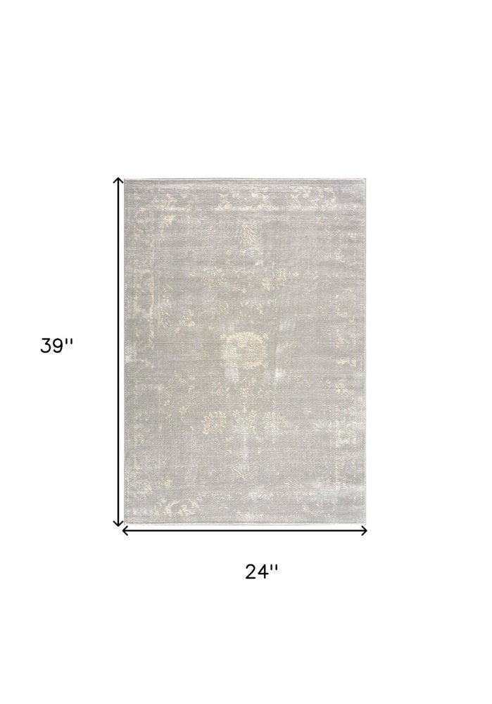 5' X 8' Modern Gray Distressed Area Rug