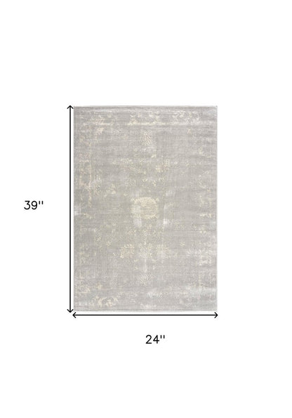5' X 8' Modern Gray Distressed Area Rug