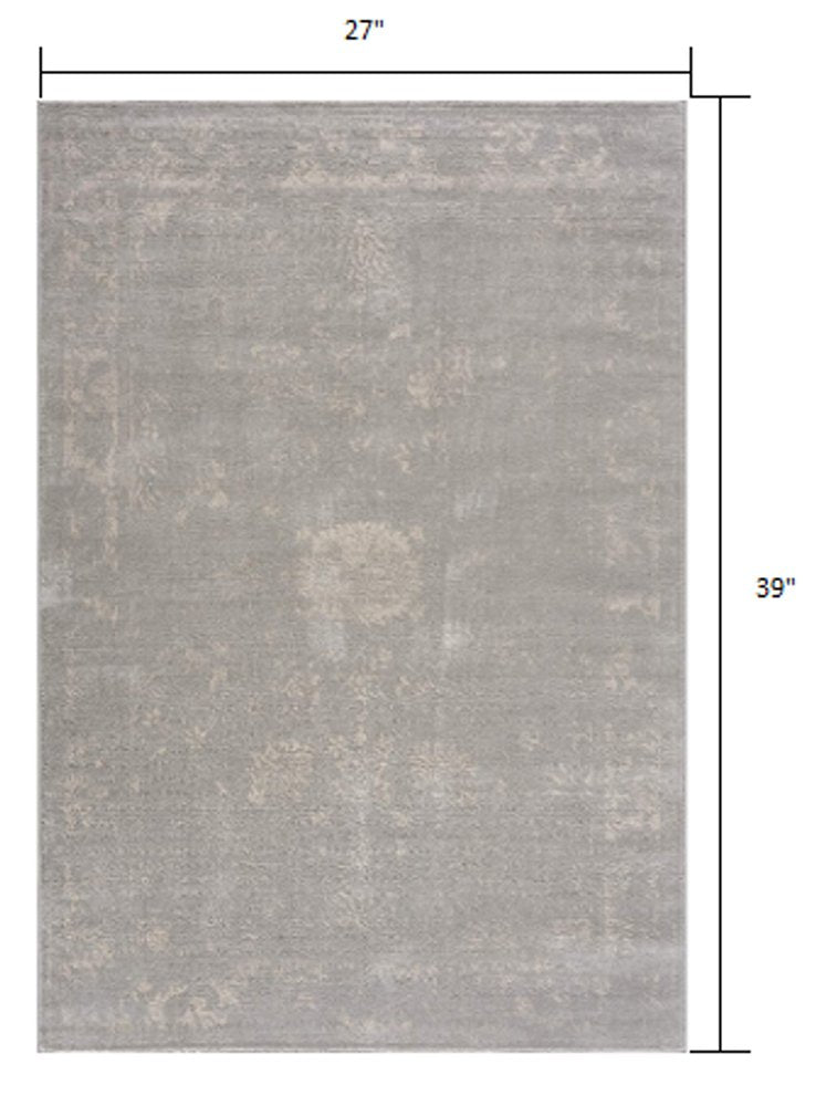 5' X 8' Modern Gray Distressed Area Rug