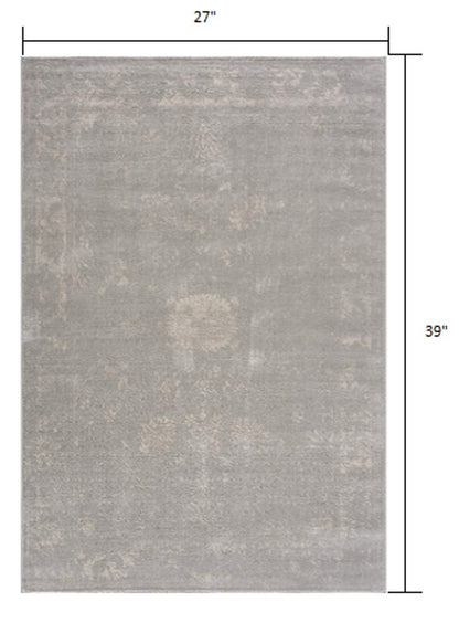 5' X 8' Modern Gray Distressed Area Rug