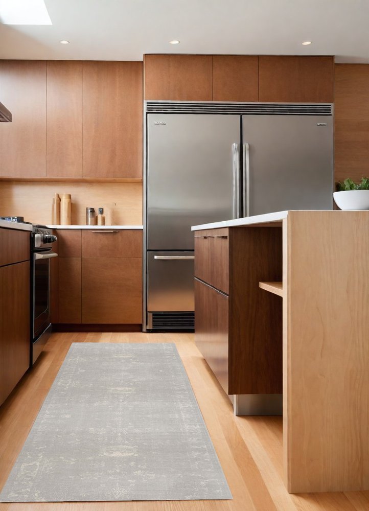 5' X 8' Modern Gray Distressed Area Rug