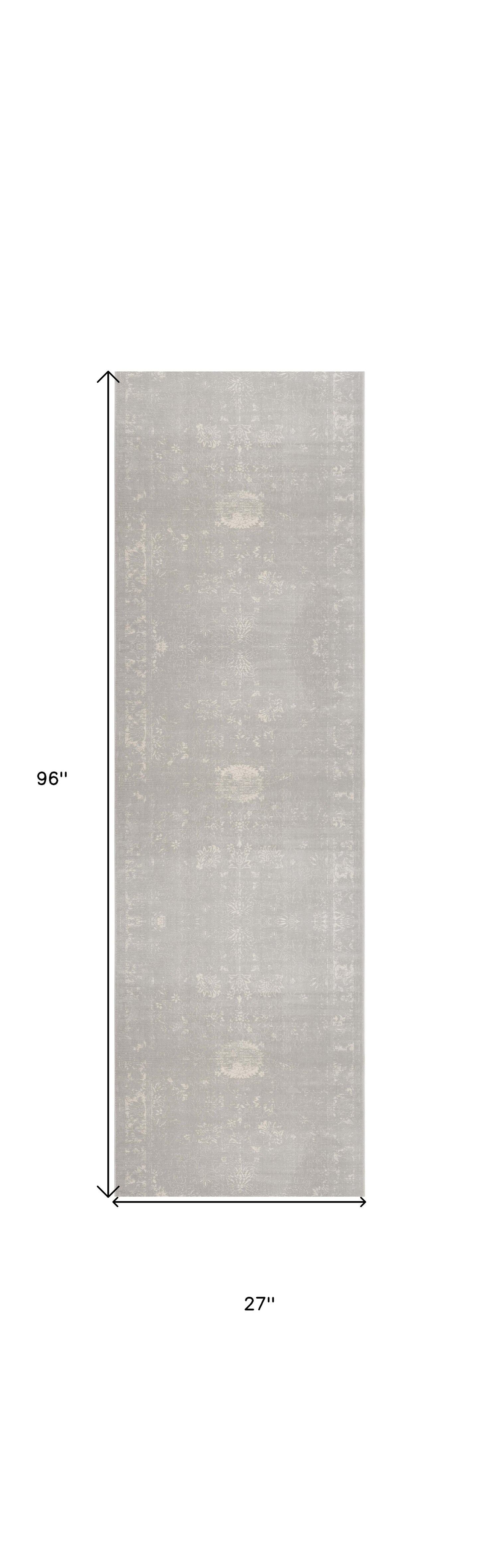 2' X 3' Modern Gray Distressed Scatter Rug