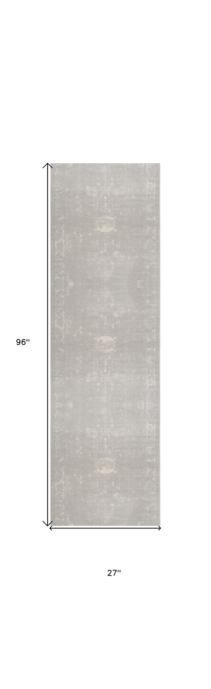 2' X 3' Modern Gray Distressed Scatter Rug