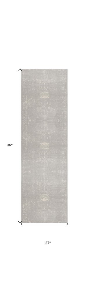 5' X 8' Modern Gray Distressed Area Rug