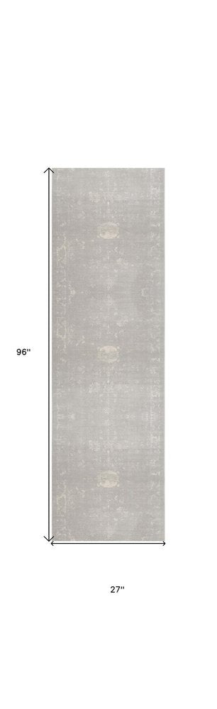 5' X 8' Modern Gray Distressed Area Rug