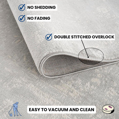 2' X 3' Modern Gray Distressed Scatter Rug