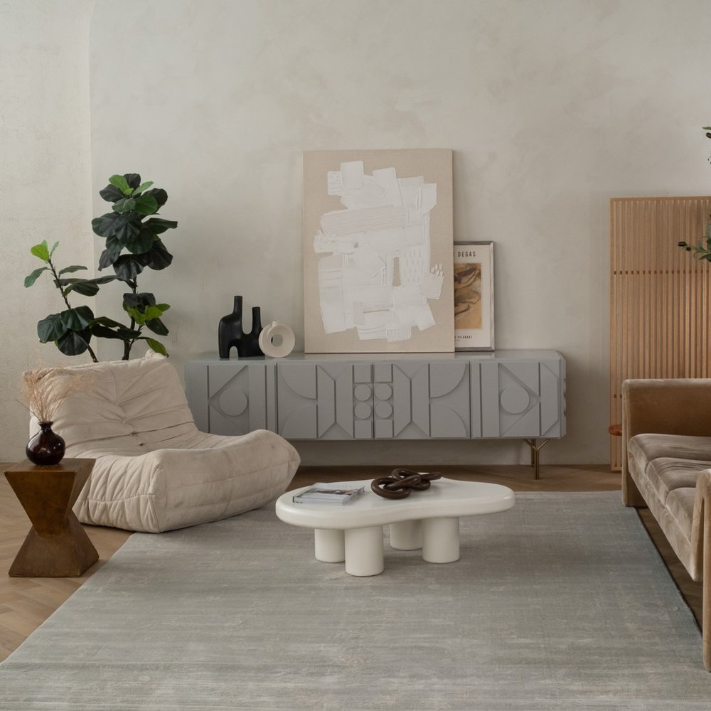 5' X 8' Modern Gray Distressed Area Rug