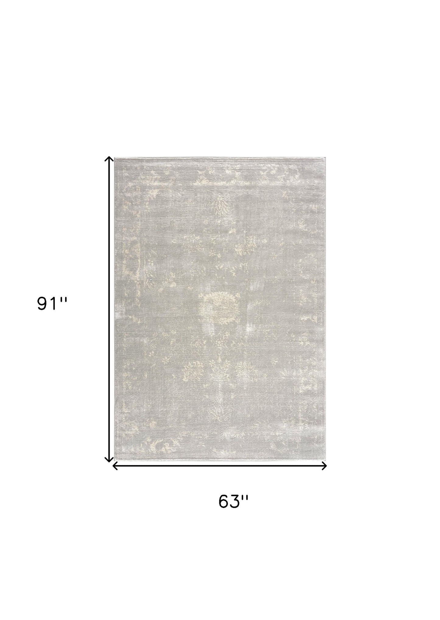 2' X 3' Modern Gray Distressed Scatter Rug