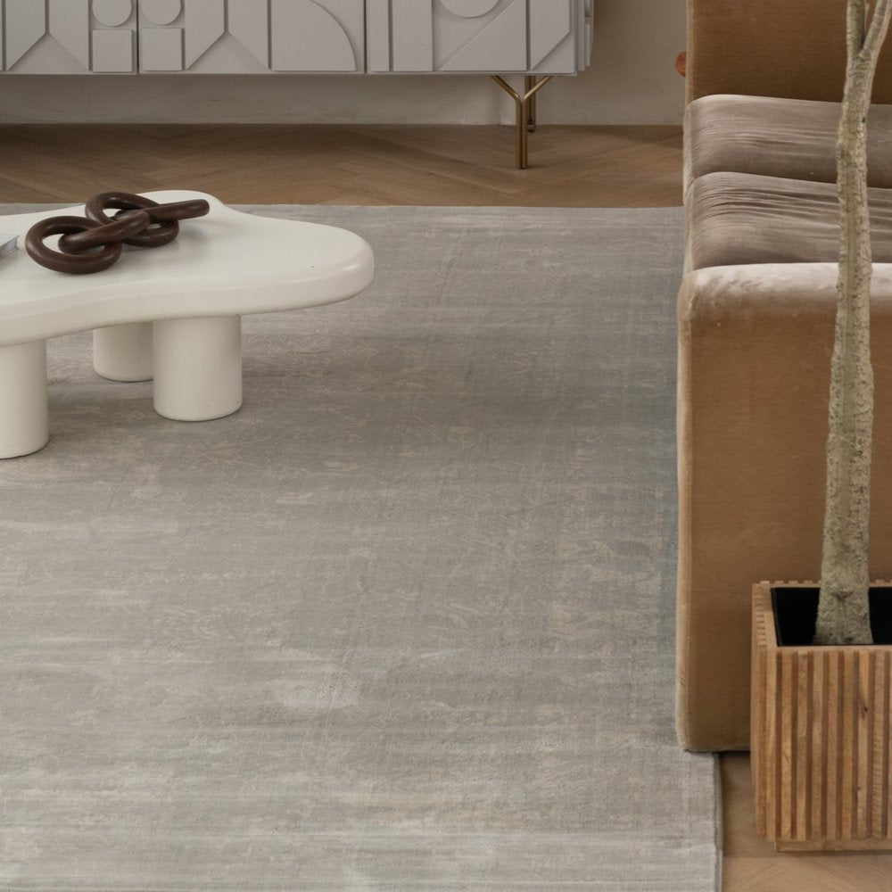 5' X 8' Modern Gray Distressed Area Rug