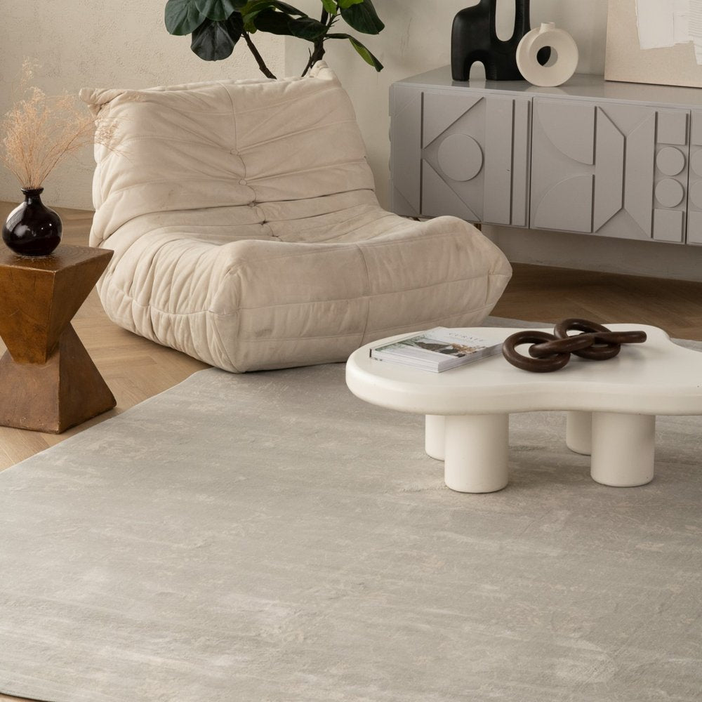 5' X 8' Modern Gray Distressed Area Rug