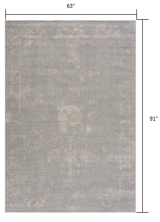 2' X 3' Modern Gray Distressed Scatter Rug